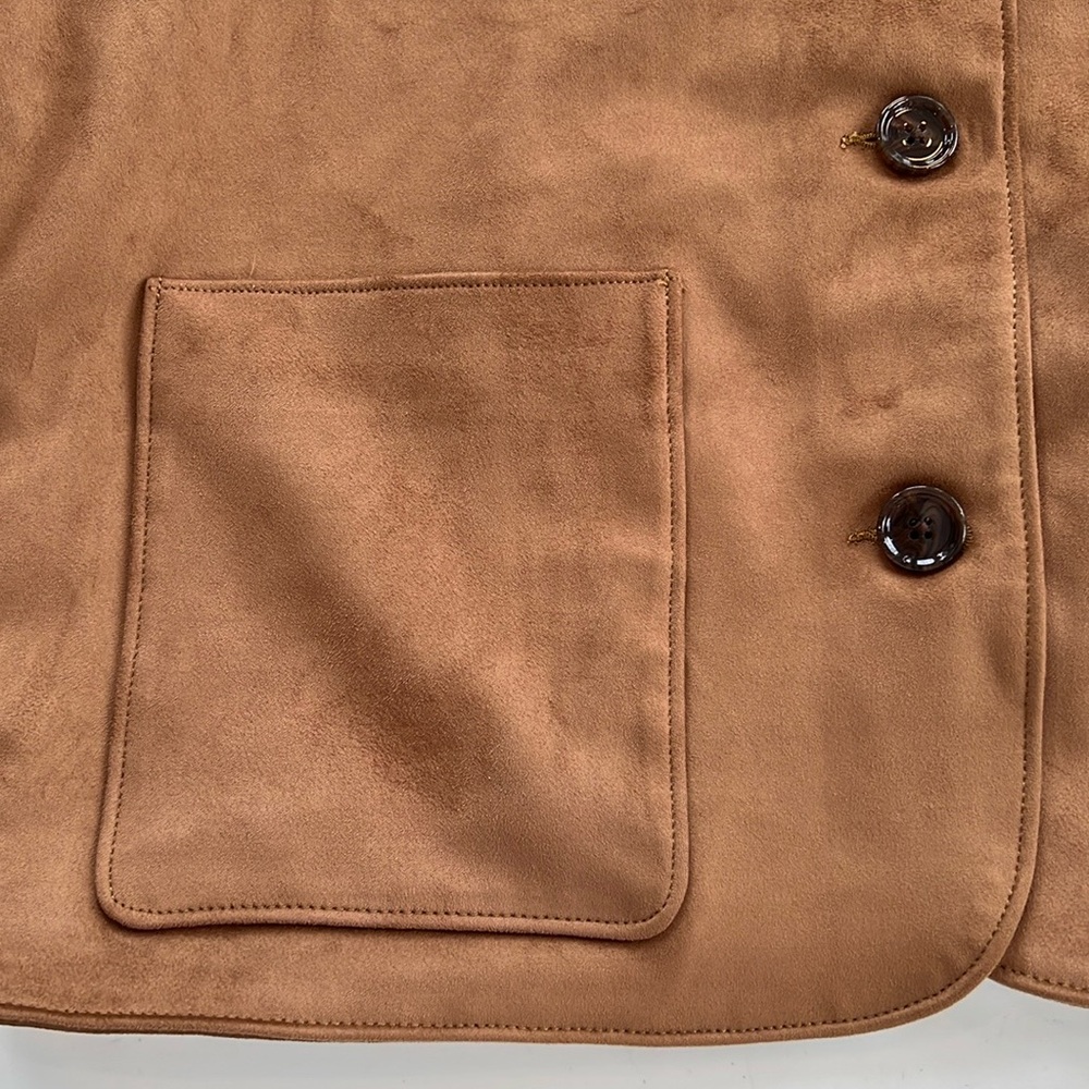 NWT! Abercrombie & Fitch Vegan Faux Suede Short Fully Lined Jacket - Picture 2 of 10